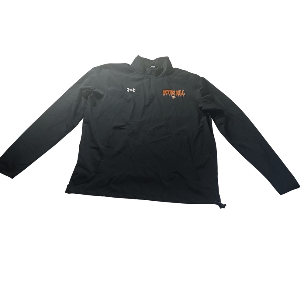 Under Armour Seton Hill Wrestling Mens Medium Black‎ Quarter Zip Pullover Active